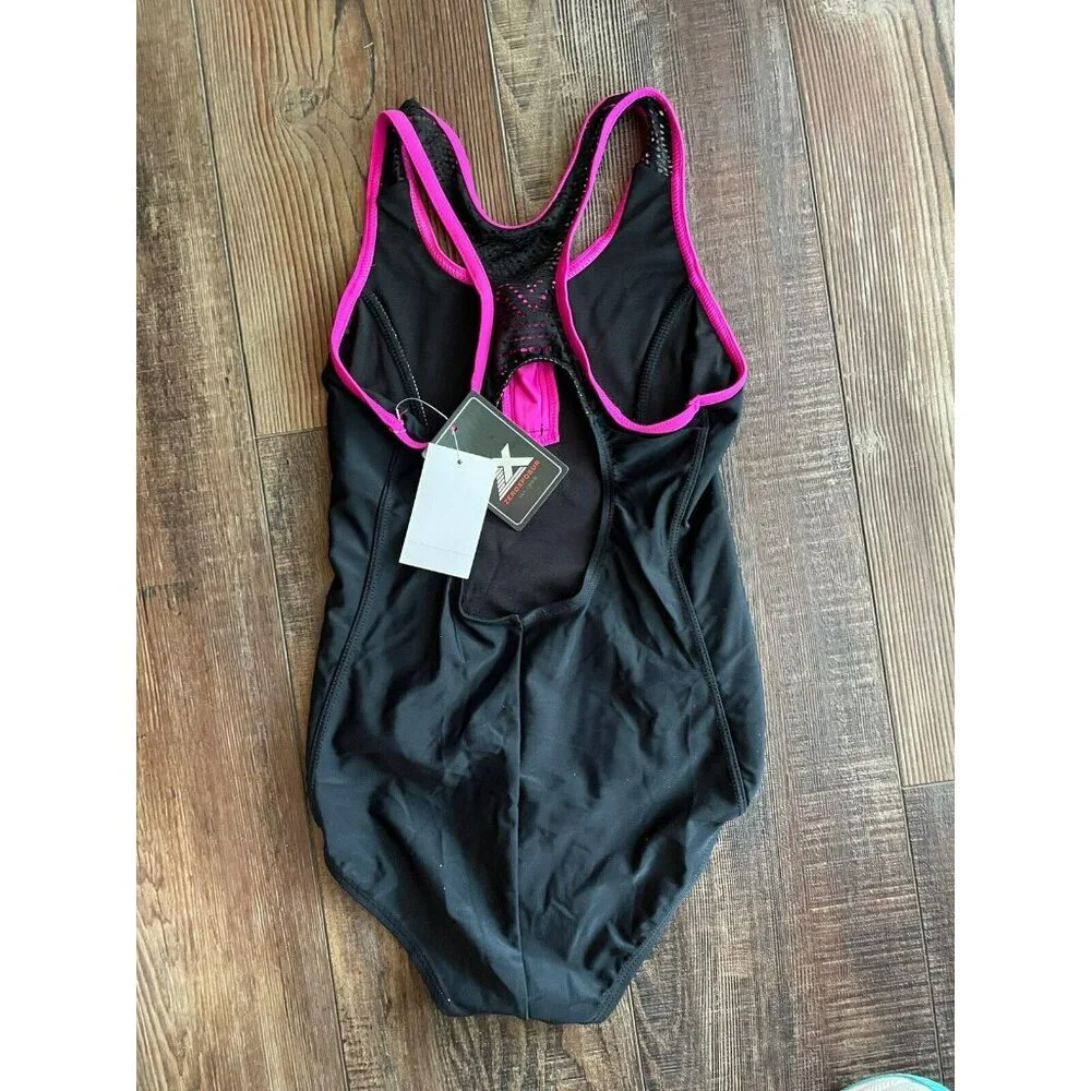 NWT ZeroXposur Dragon Fruit Racer Back Girls Swimsuit Size 7/8 MSRP $54
